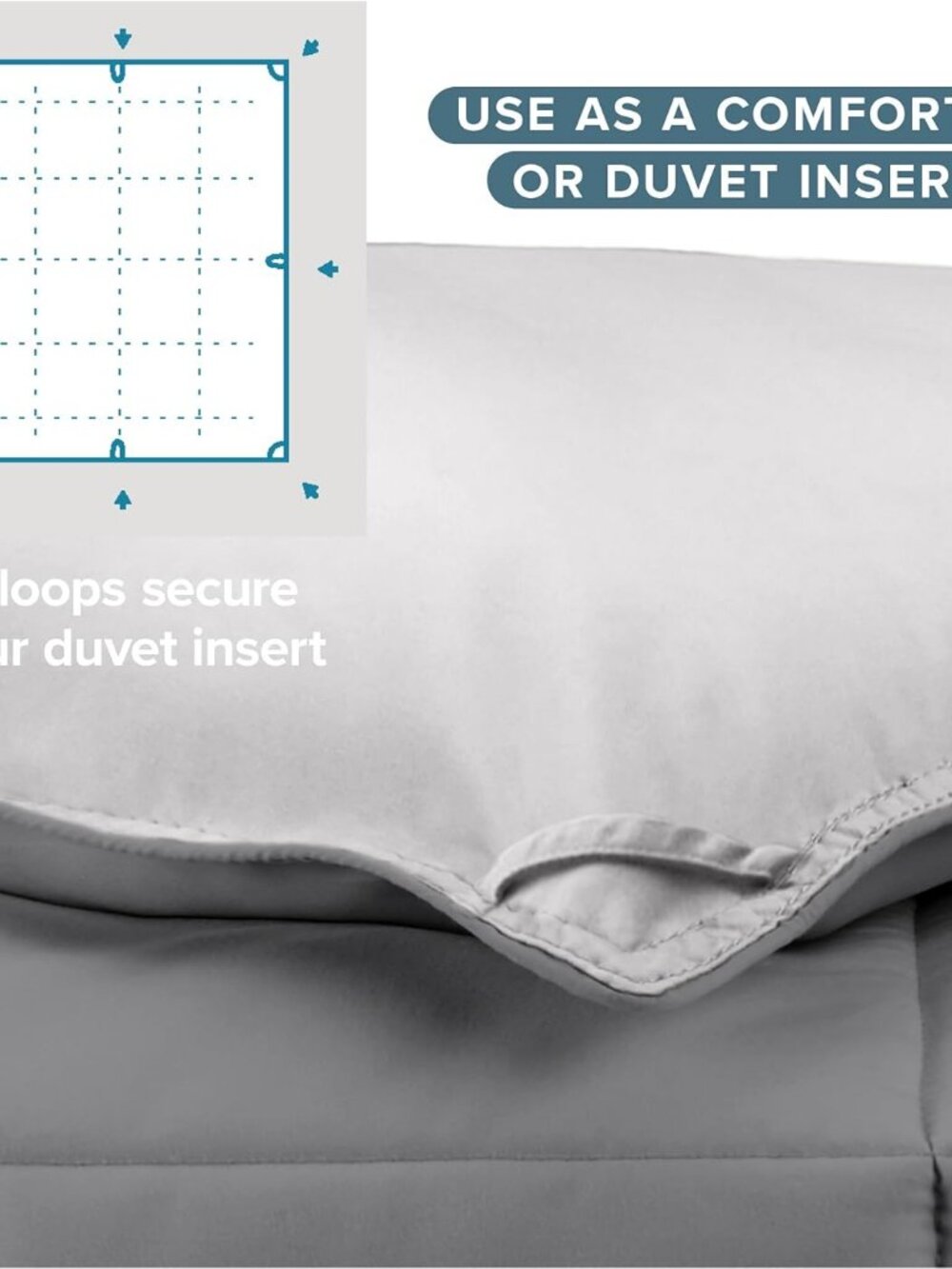 3- NIB Bare Home Oversized Queen Comforter - Reversible Goose Down Alternative - Picture 5 of 9